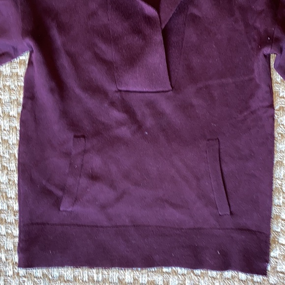 J Crew Heavy 100% Merino Wool Sweater burgundy w/gold zippers - Picture 2 of 10